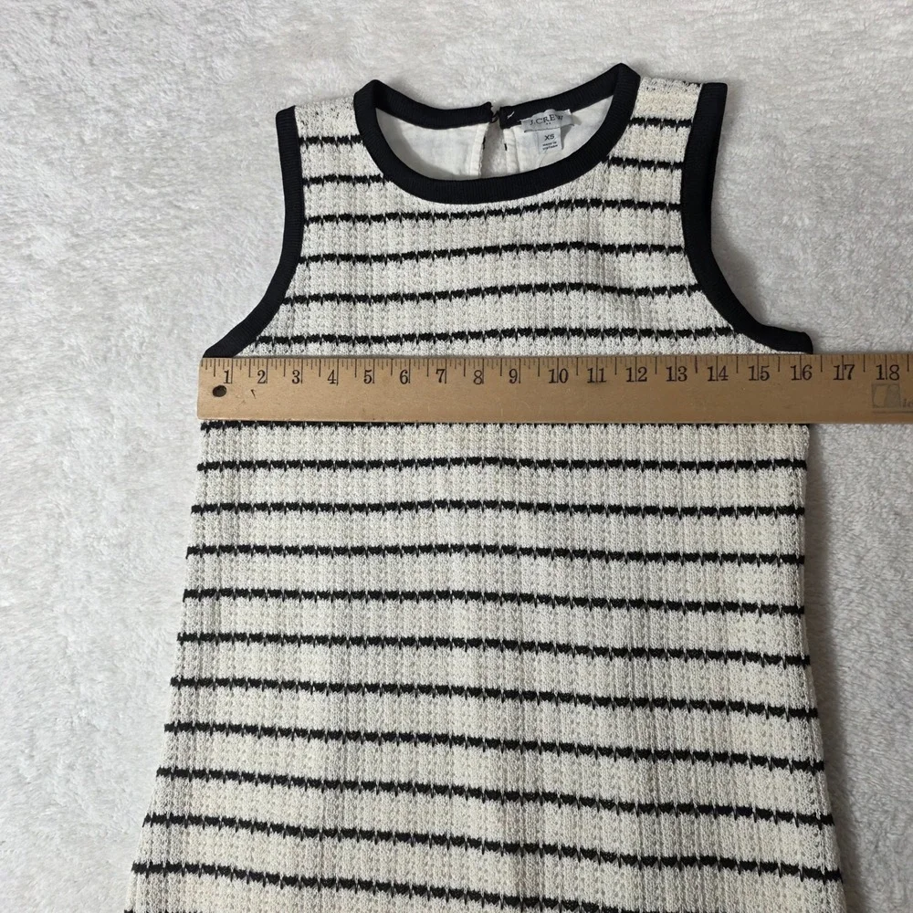 J.Crew Striped Shift Dress Womens XS Ivory‎ Black NWT CK773 Textured Knit Mini